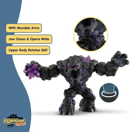 « 9” Shadow Stone Monster Toy – Movable Arms & Jaw, Rotating Body – Battle Action