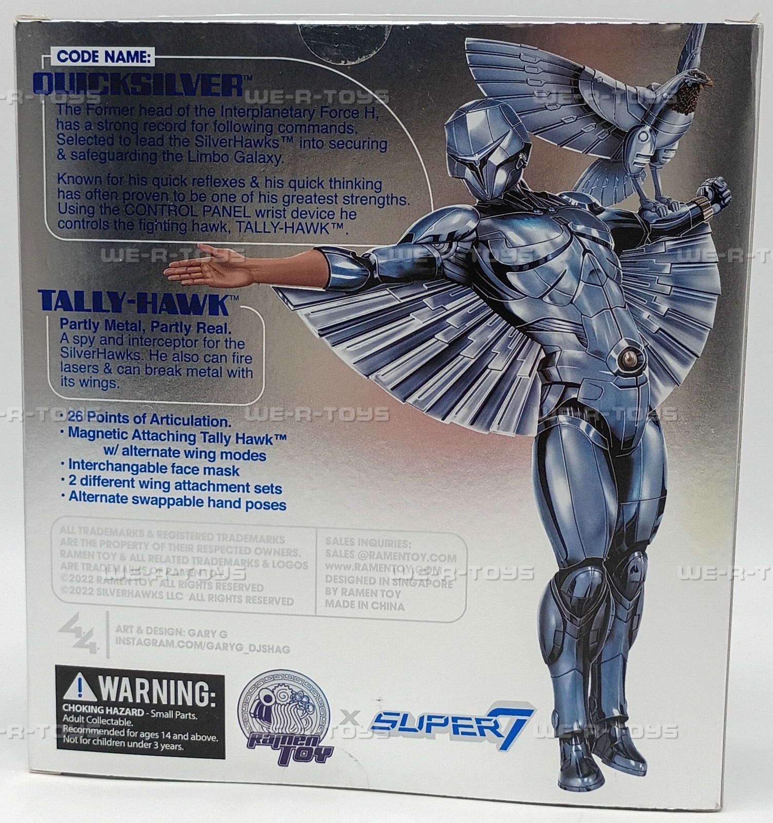 Quicksilver With Tally-Hawk SilverHawks Super 7 Action Figure Ramen Toy 2022