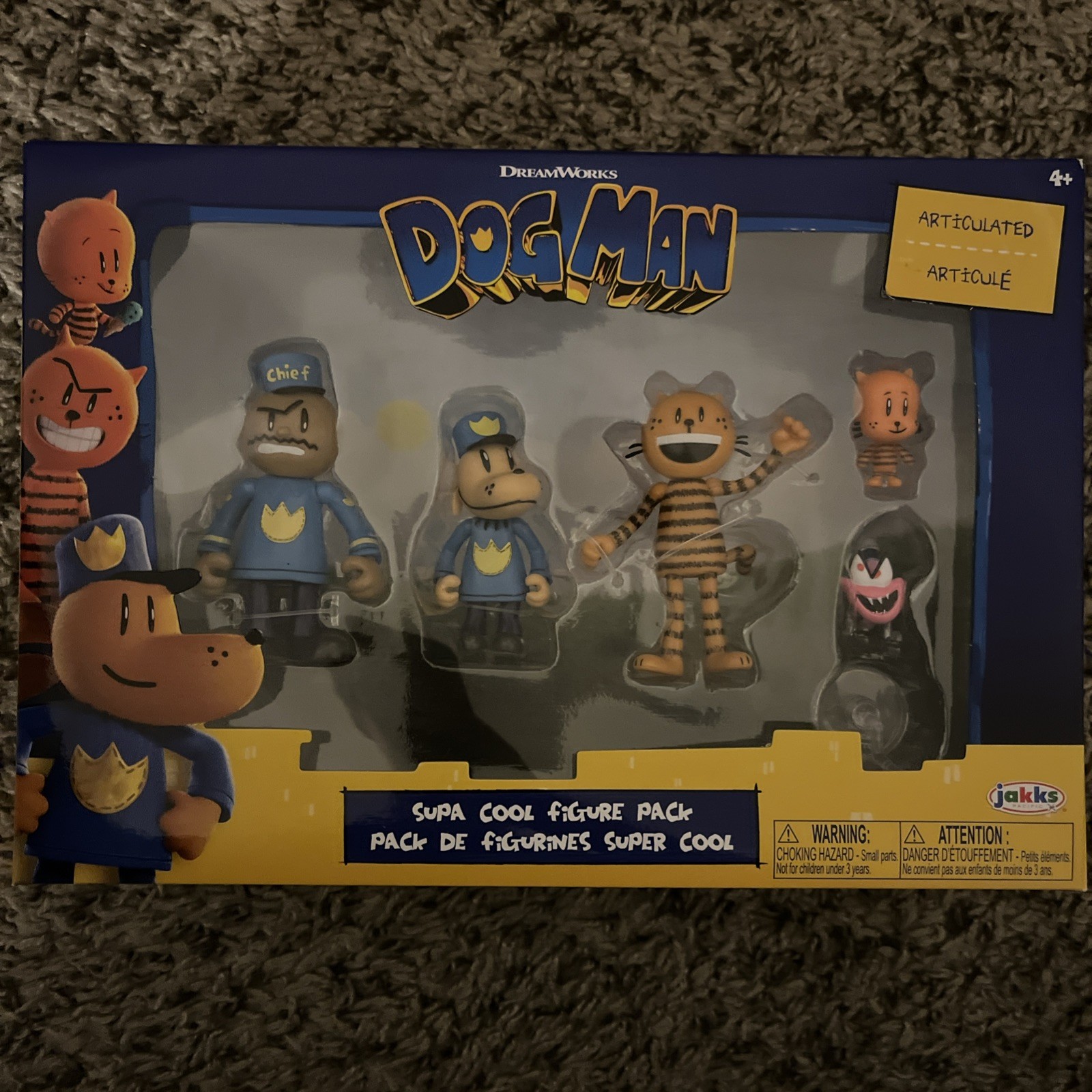 BNIB DOG MAN 2.5&Prime; Action Figure Multipack Set with 5 Characters for Kids Ages 3+