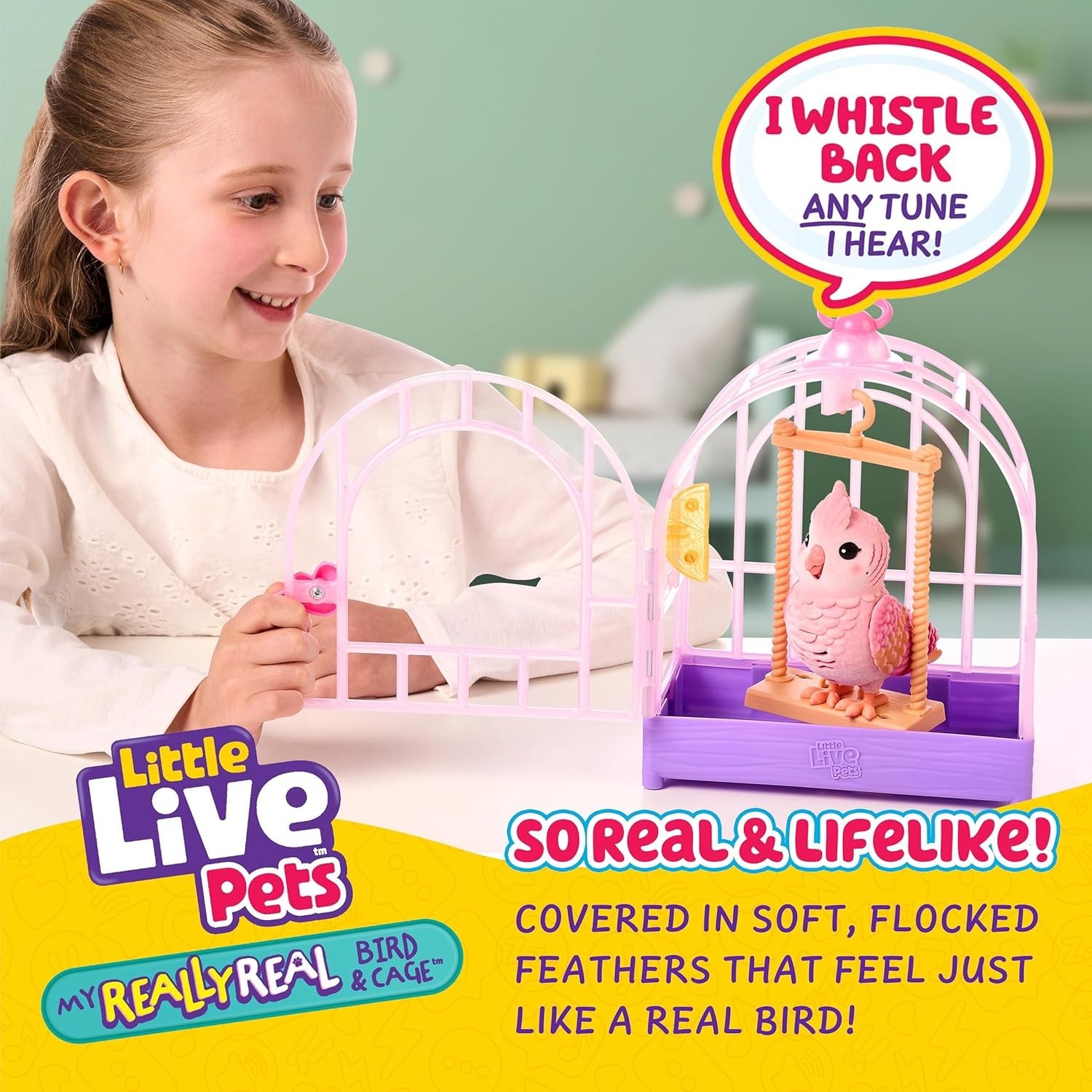 Talking Bird Toy with Cage, Interactive Voice Repeating Toy for Kids, 20