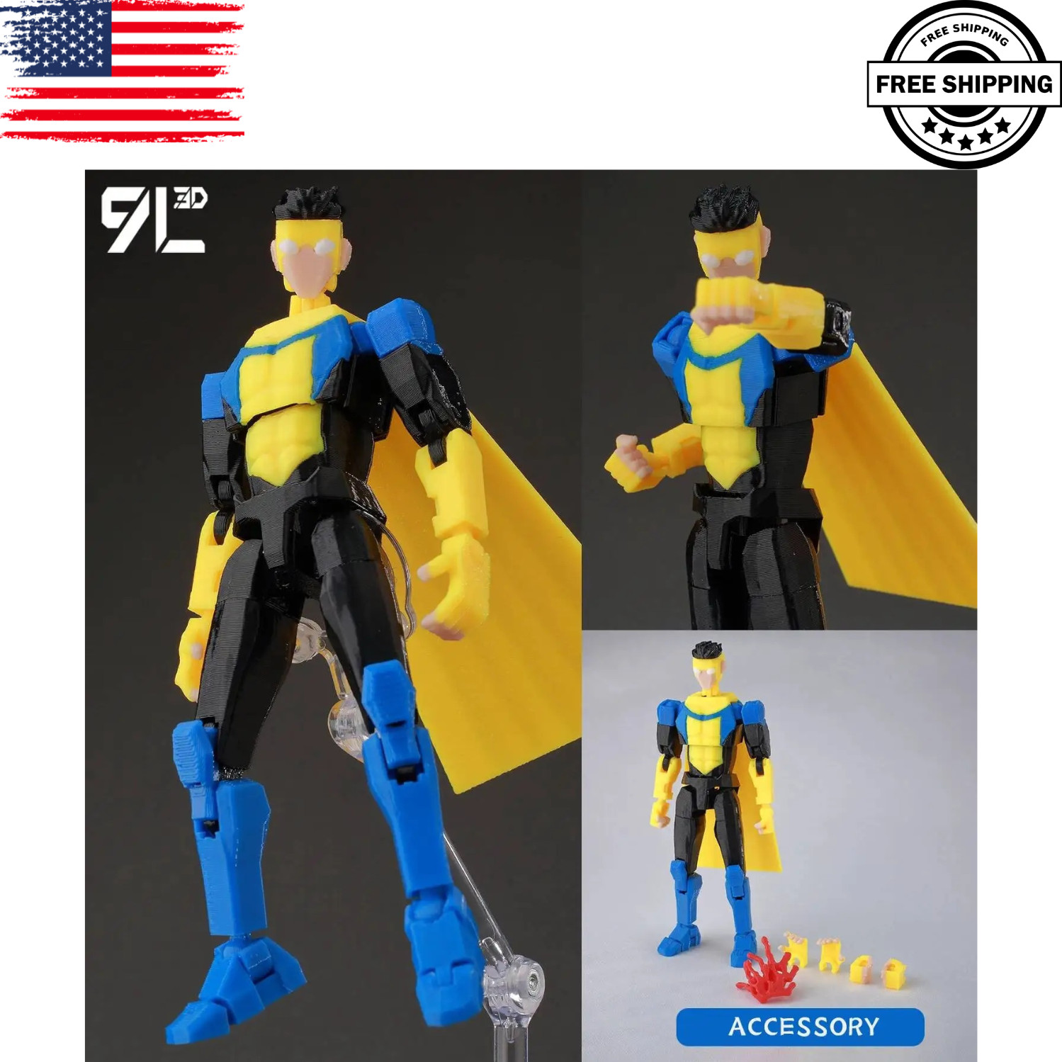 Invincible Mark 9L3D T13 1/12 LUCKY13 Multi-Jointed Action Figure NEW*