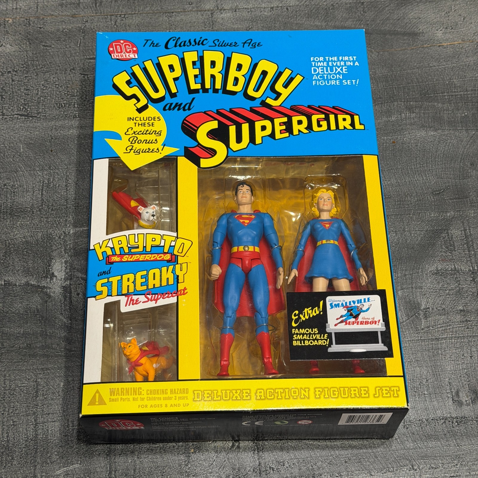 Superboy And Supergirl Krypto Streaky DC Direct Classic Silver Age Figure Set
