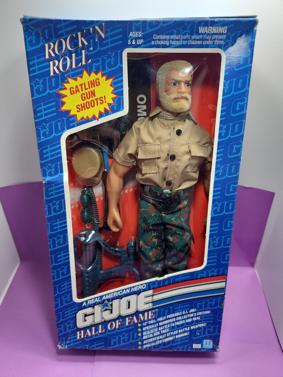 1992 Hasbro GI Joe Hall of Fame Rock N&rsquo; Roll Gatling Gun Shoots Figure- New