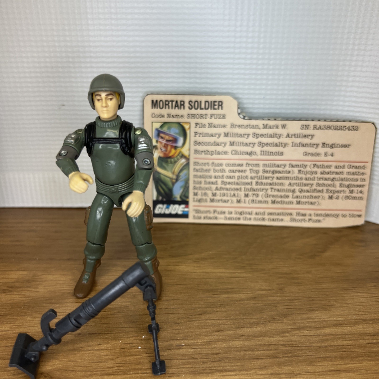 GI Joe Short Fuze 1983 v1.5 Vintage Swivel Arm ARAH W/ File Card