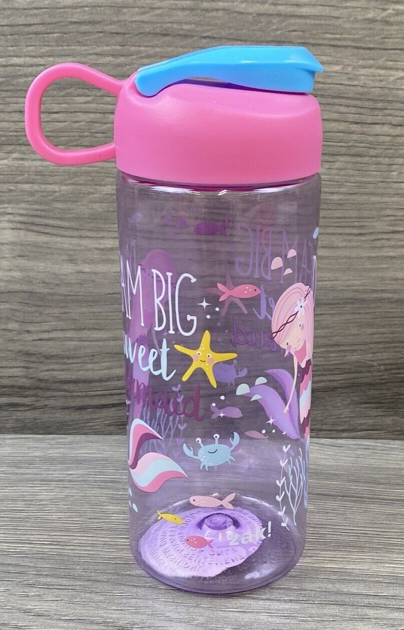 Dream Big Sweet Mermaid ZAK Tumbler Bottle Carry Loop 16.5 oz BPA Free Plastic