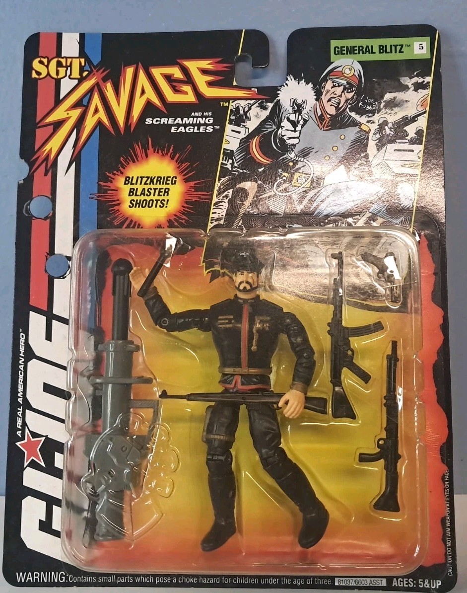 Vtg G.I. Joe Sgt Savage General Blitz Blitzkrieg Blaster Action Figure
