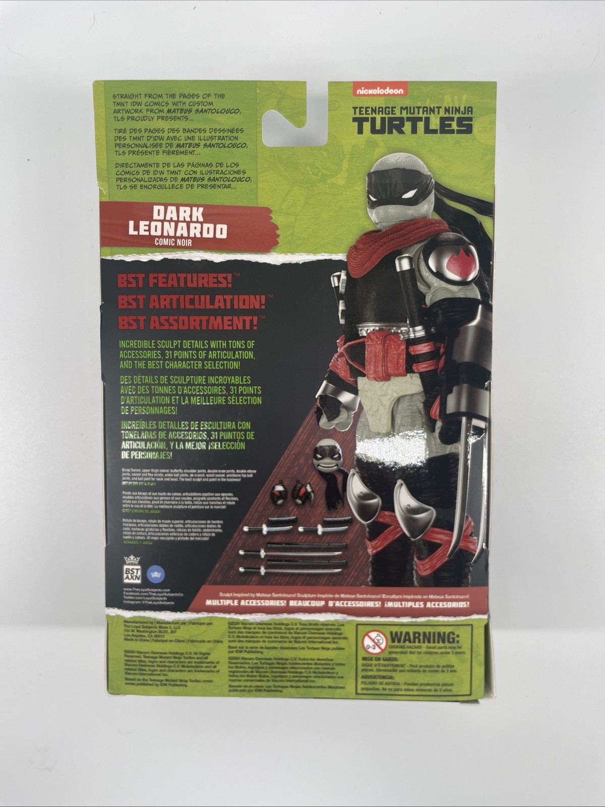 IDW TMNT Dark Leonardo Comic Noir Loyal Subjects Teenage Mutant Ninja Turtles