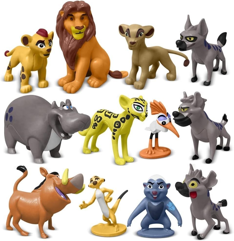 Animal Guard Lion Figurines, Mufasa & Simba Mini Cake Toppers, 12-Pack