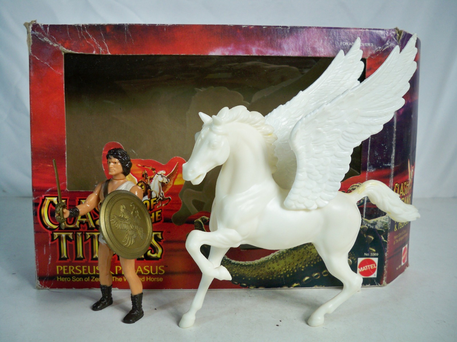 K26i05142 PERSEUS & PEGASUS W/ BOX 100% COMPLETE CLASH OF TITANS VINTAGE MATTEL