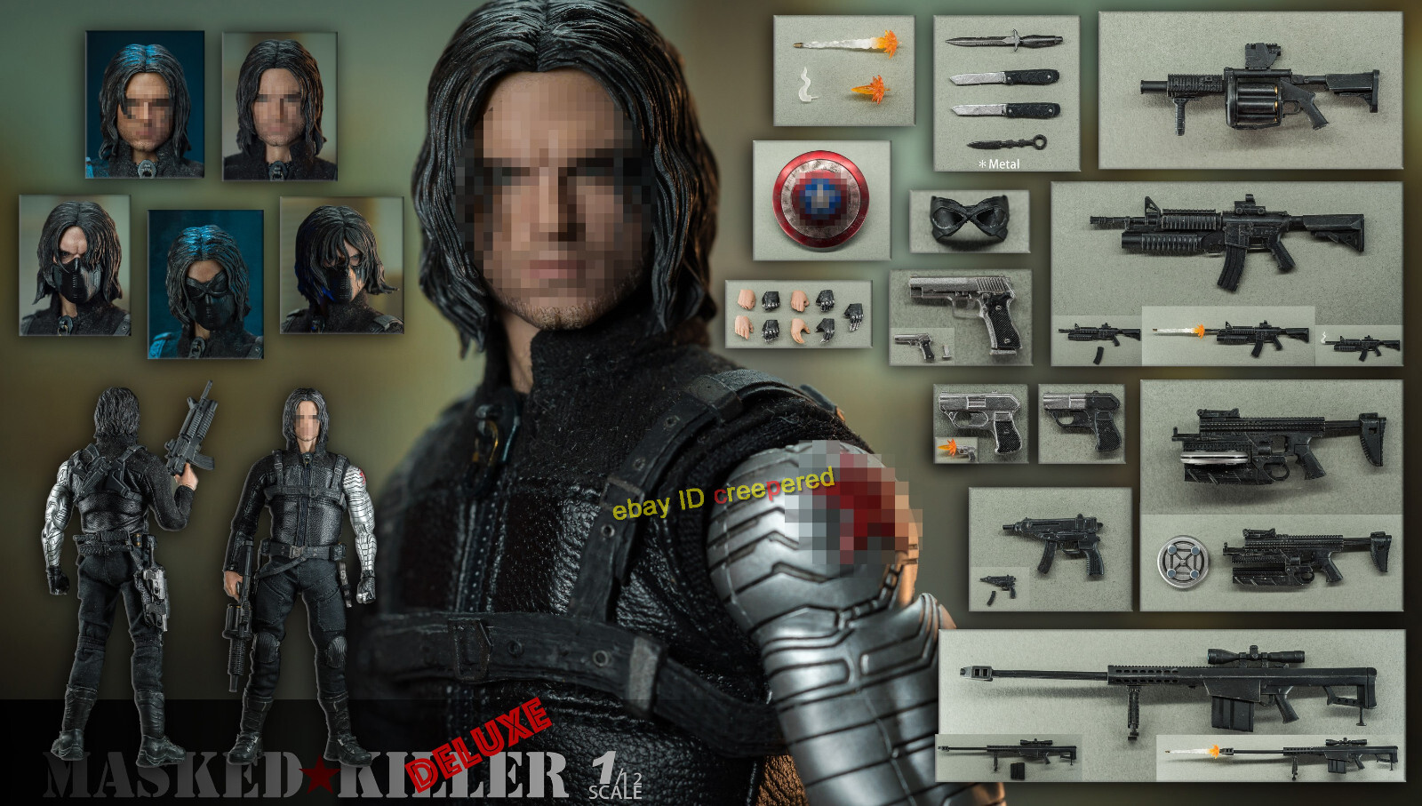 Nota studio Masked killer Captain America Winter Soldier 1/6 Figures no head