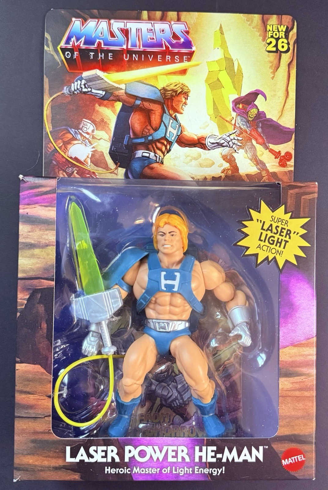 MASTERS OF THE UNIVERSE ORIGINS LASER POWER HE-MAN DELUXE MATTEL MOTU EXCLUSIVE