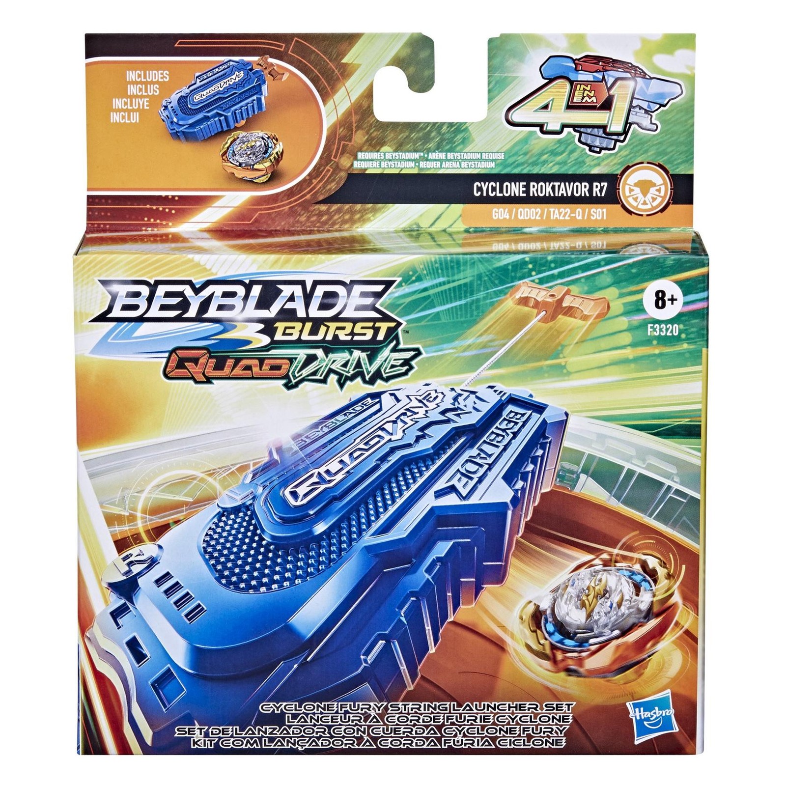 Beyblade Burst QuadDrive Cyclone Fury String Launcher Set, Battle Game Set