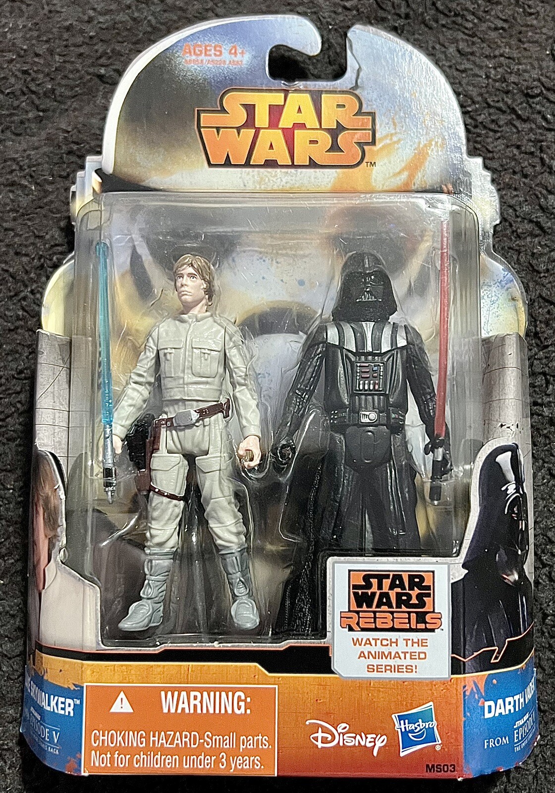 STAR WARS REBELS MISSION SERIES MS03 LUKE SKYWALKER & DARTH VADER FIGURES RARE