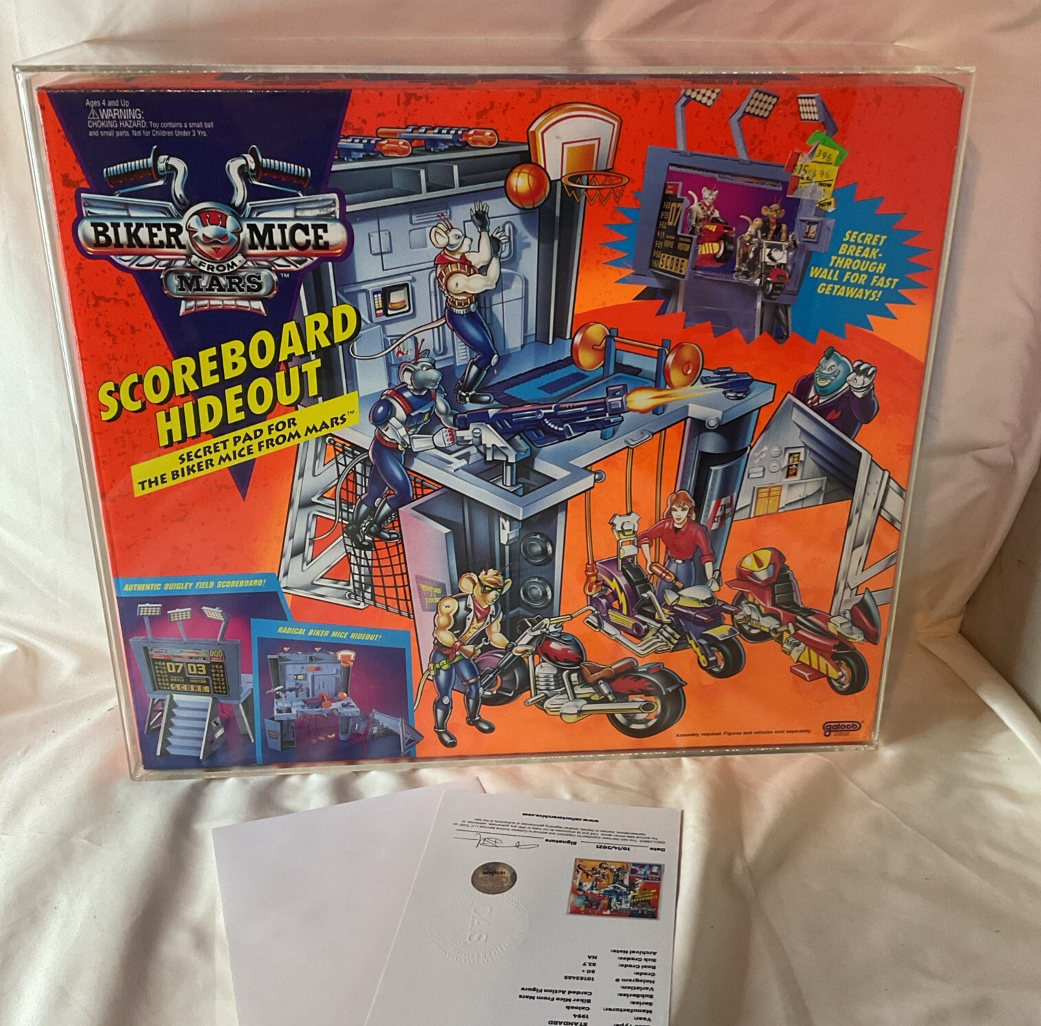 Biker Mice from Mars Scoreboard Hideout Secret Pad 1993 Galoob Playset Graded 80
