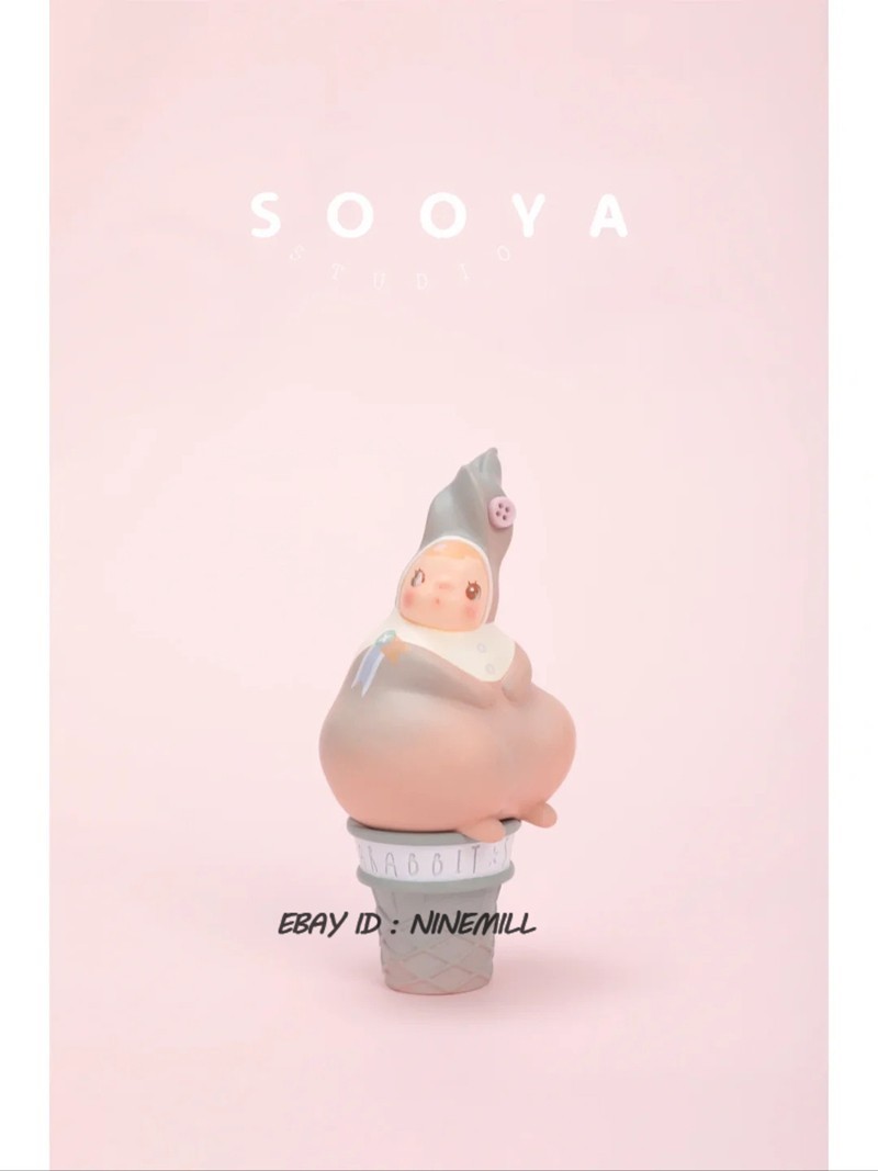 TiTi X Sooya Studio Small Baby Ice Cream Rabbit Statue Model Tidal Current