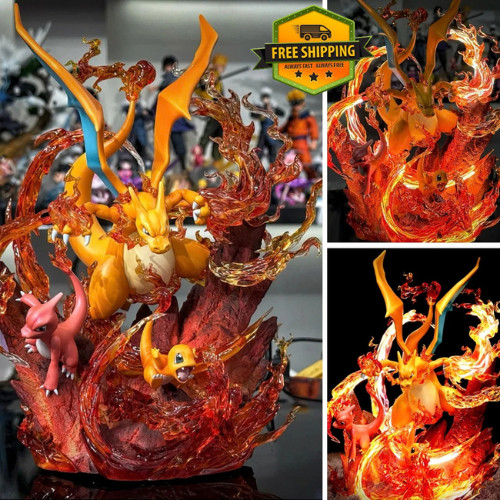 30cm/11.81in Anime Pokemen Figure Charizard ‌Charmander Action Figures Pvc Statu