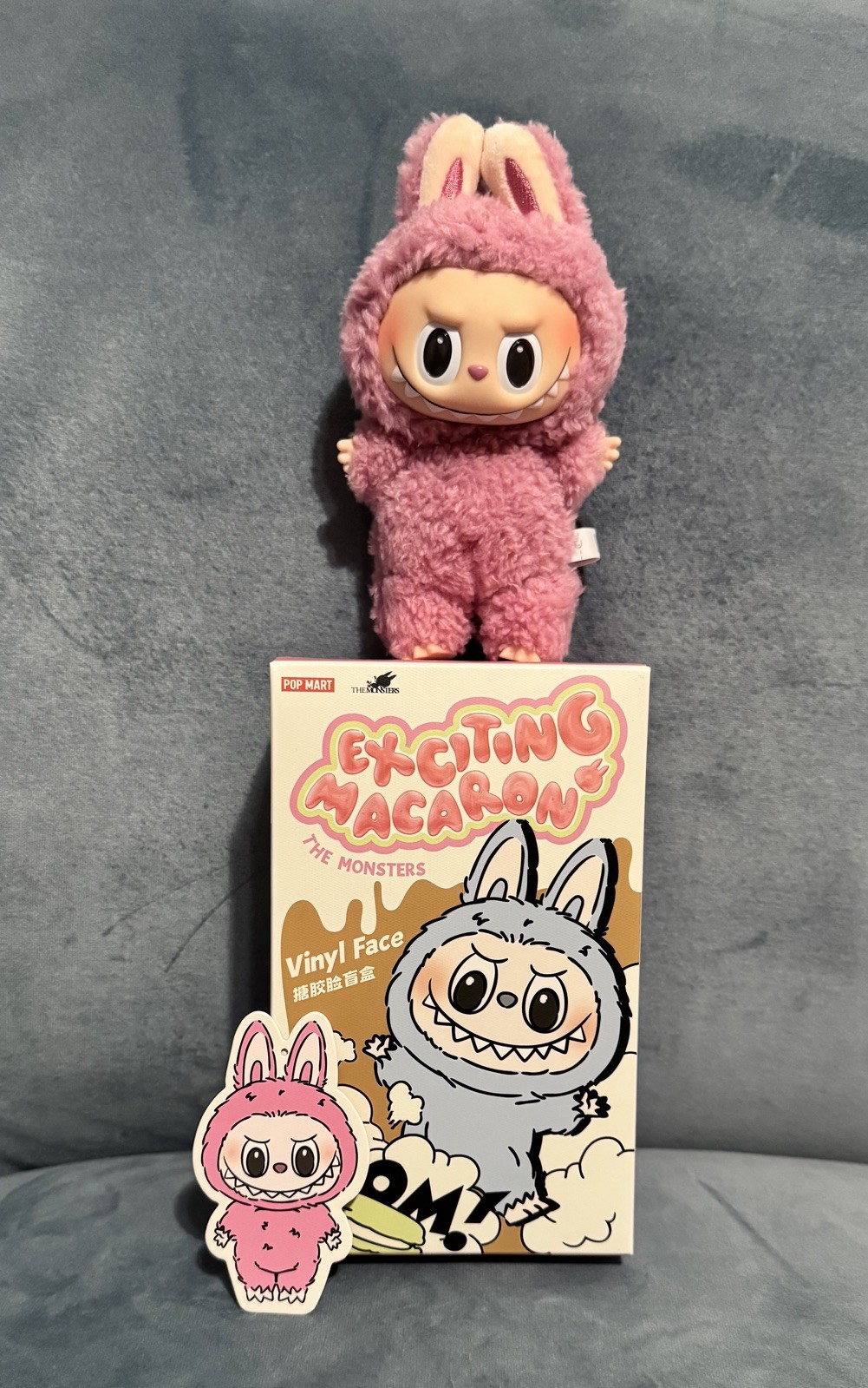 Authentic POP MART Labubu Exciting Macaron Vinyl Plush Opened Box – Lychee Berry