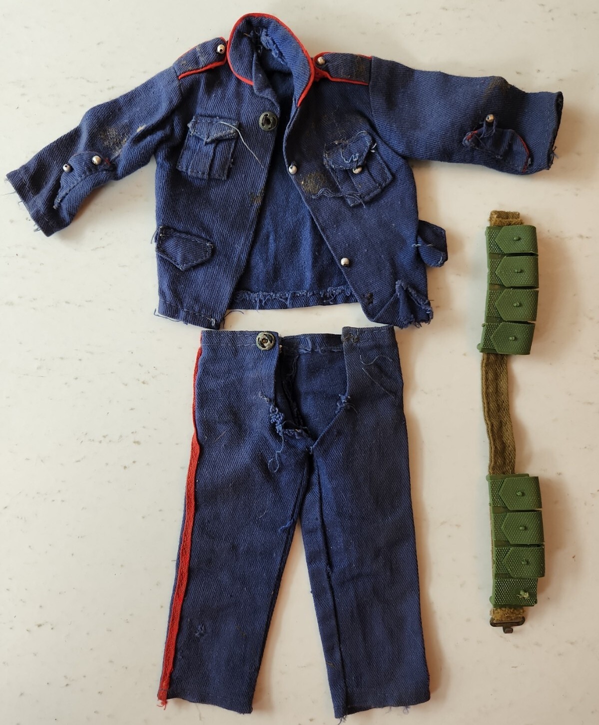 Vintage 1964 GI Joe Action 12&Prime; Soldier Marine Ammo Cartridge Belt, Pants & Shirt