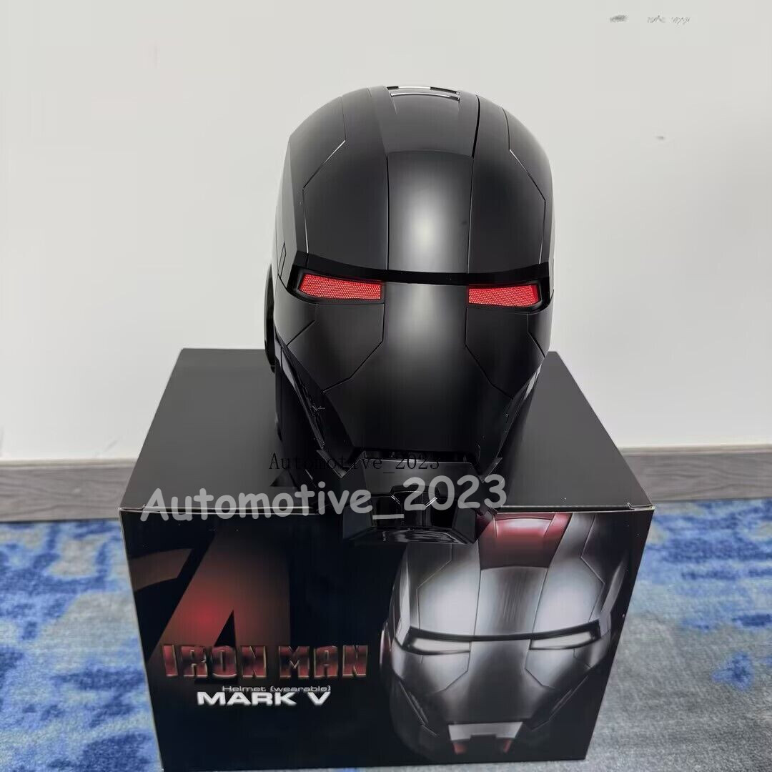 US Iron Man Full Black MK5 Helmet Autoking Wearable Voice-control Transform Mask
