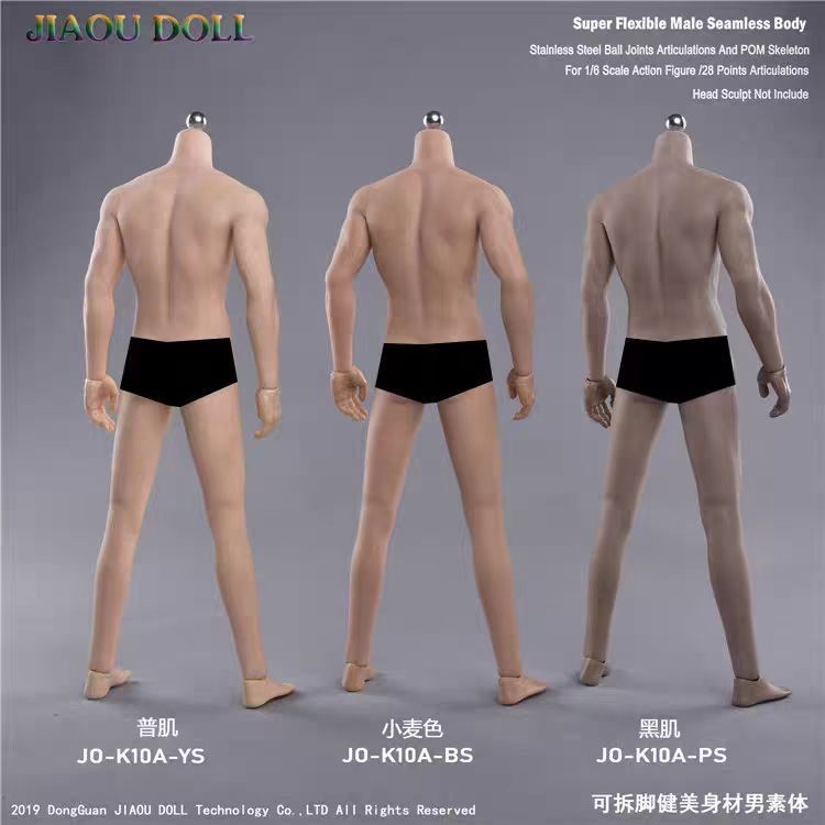 JIAOU DOLL 1:6 JO-K10A Male Bodybuilding Silicone Action Figure 12&Prime; Soldier Body