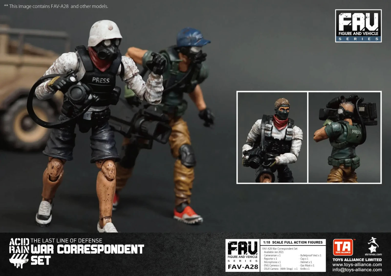 ACID RAIN / ANNEX 2179 1/18: FAV-A28 War Correspondent Set *USA Seller*