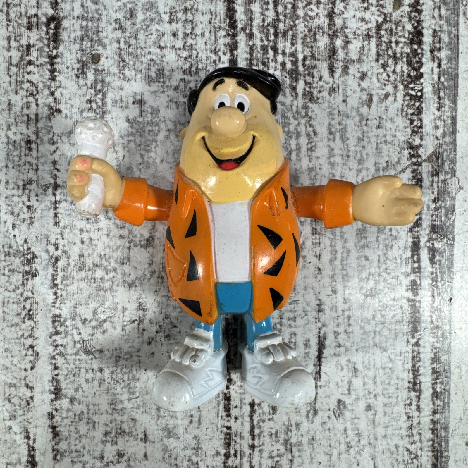 1991 Hanna Barbera Flintstones Bendable Fred Figure with Microphone 3.75 in Tall