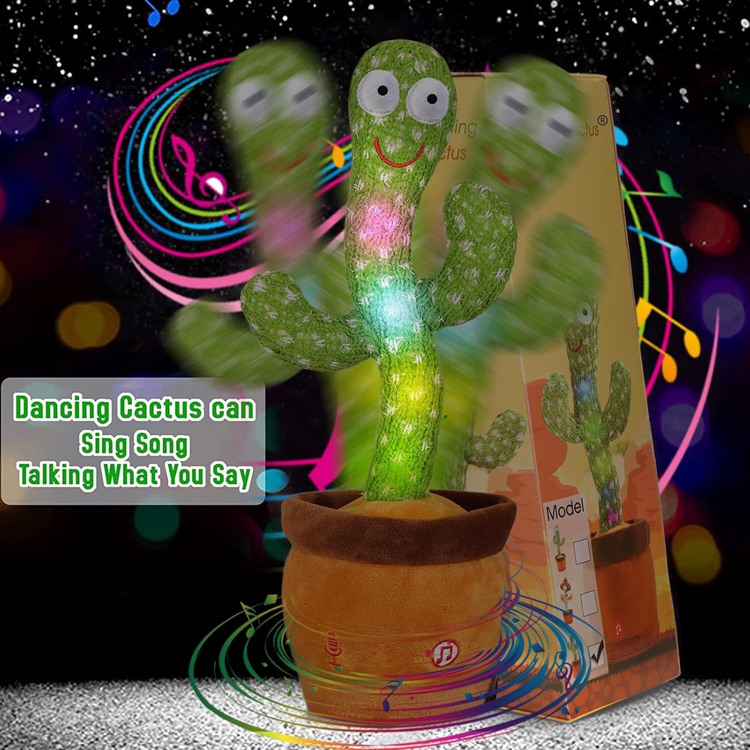 Interactive Dancing Cactus Toy for Toddlers Babies Kids Learning Gift