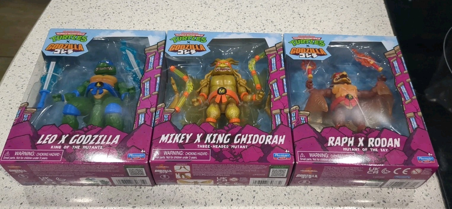 TMNT X Godzilla Full Set- Leonardo Michelangelo Raphael Figures