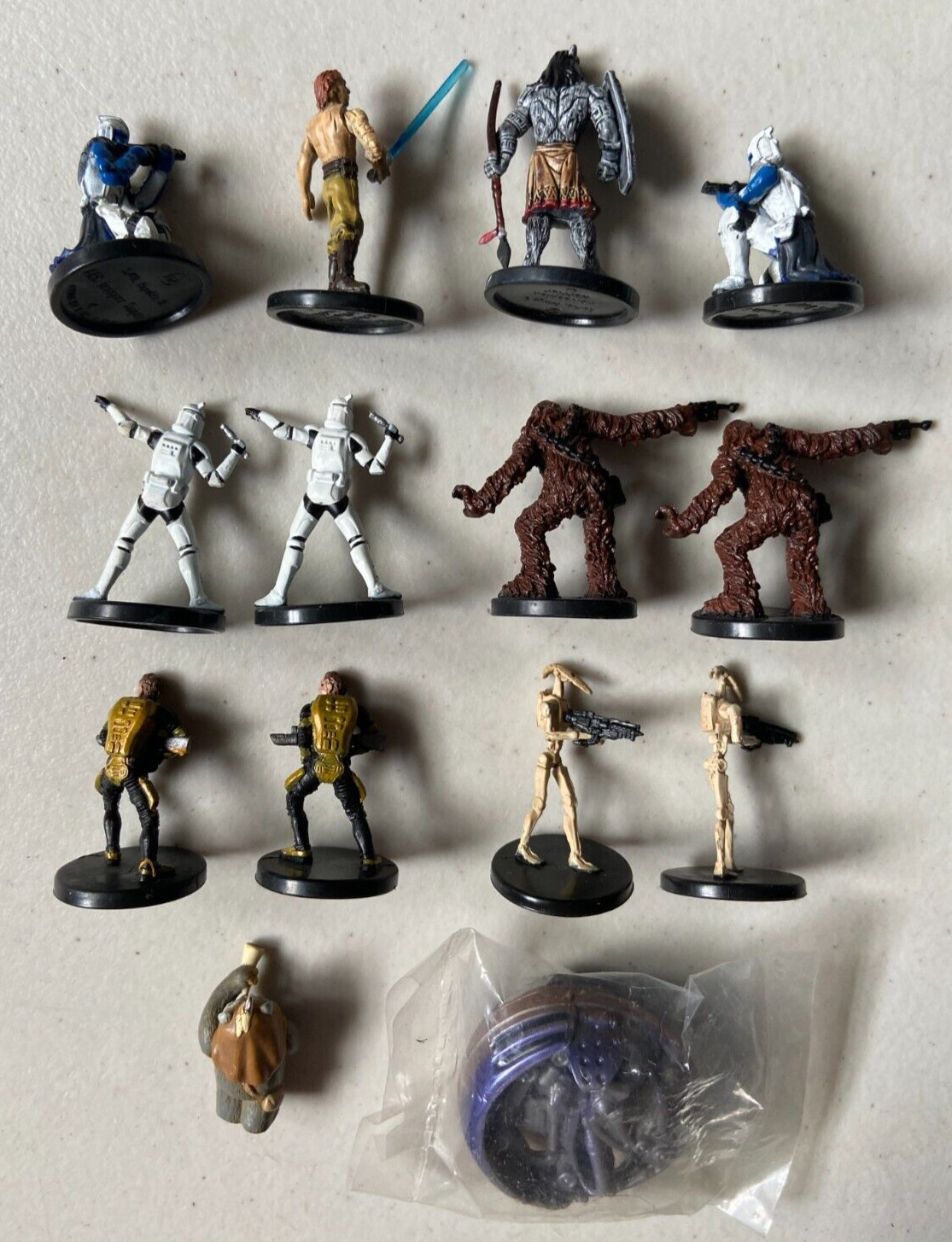 Star Wars Miniatures Figures Tabletop Role Playing Game Lot of 14 & Ewok Charm
