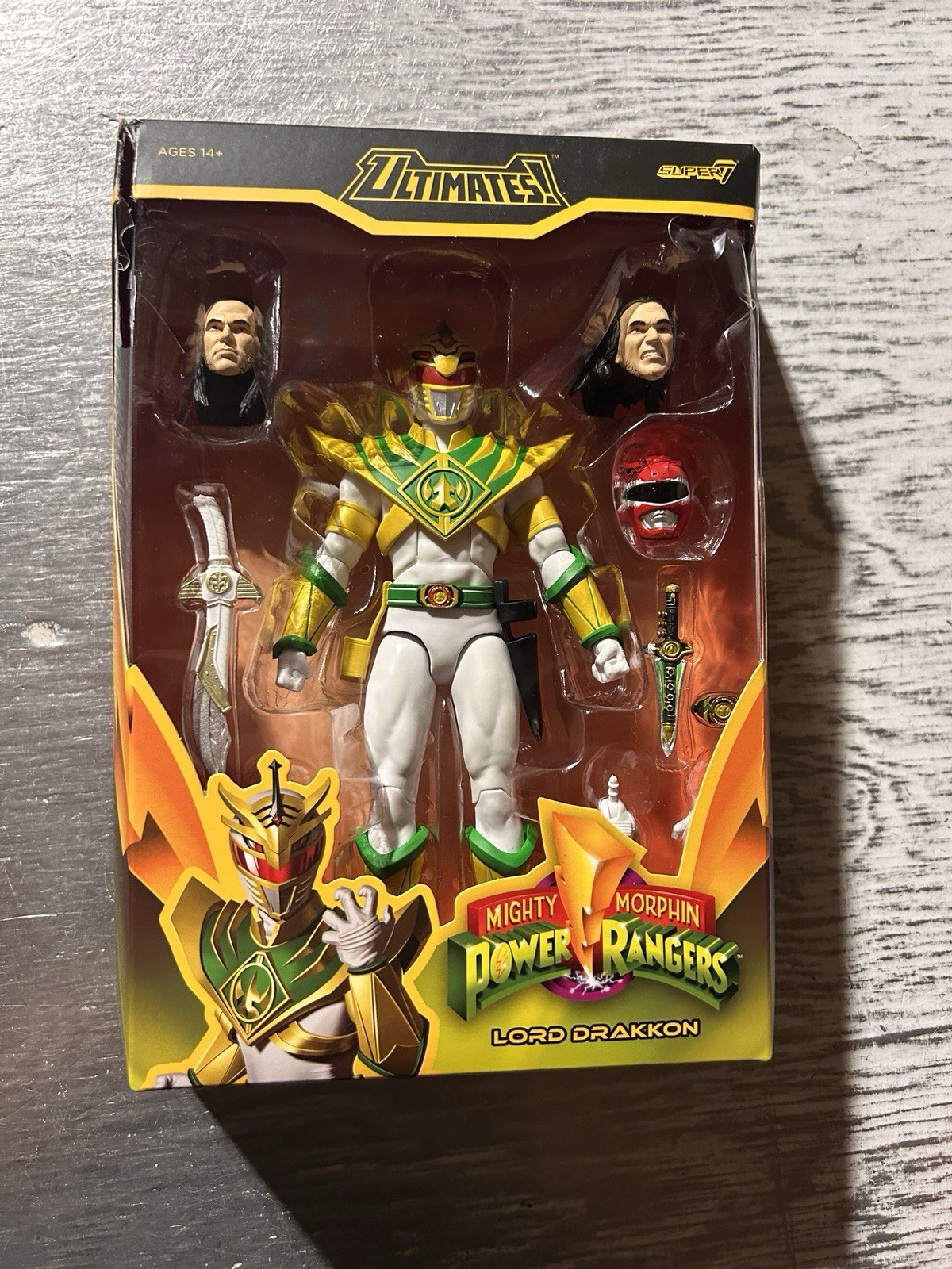 Super7 ULTIMATES! Mighty Morphin Power Rangers Lord Drakkon 7&Prime; Figure Box Damage