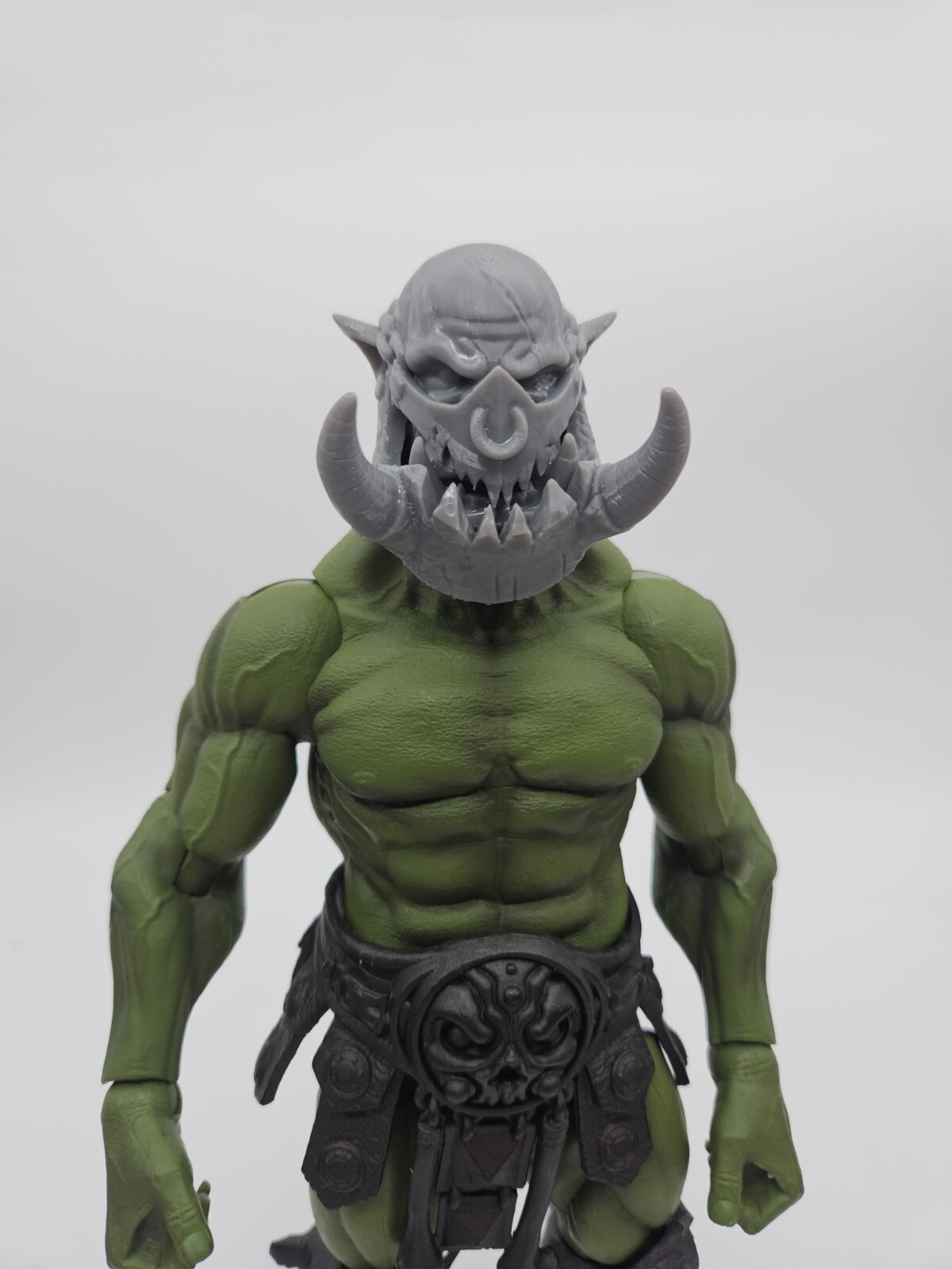 Custom 3d Printed Iron Jaw Orc Ogre Scale Headsculpt For Mythic Legions 1/12…