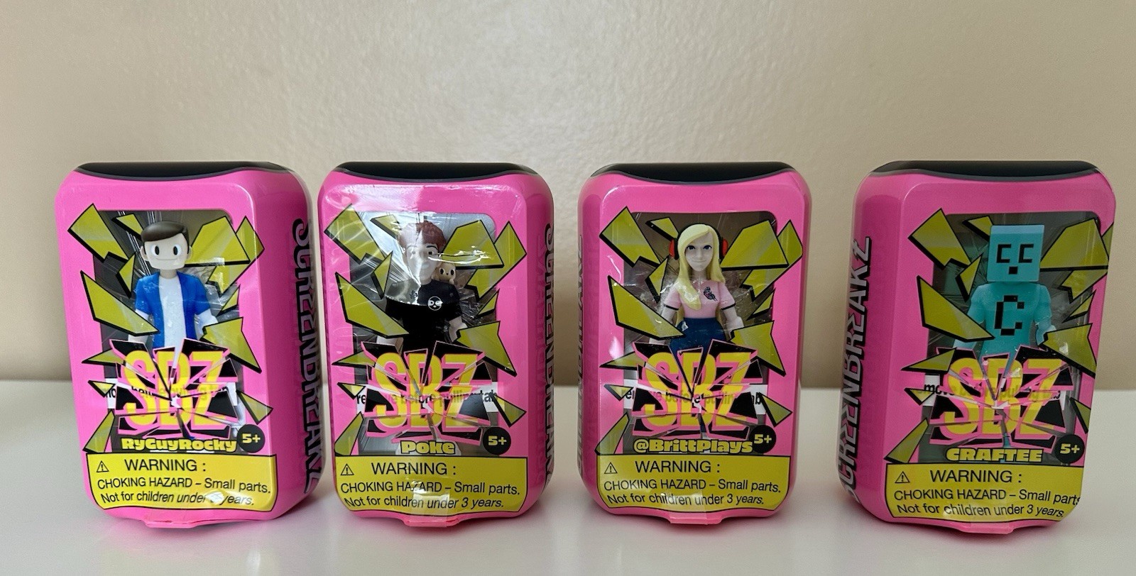 ScreenBreakz Set Of 4 BRAND NEW – Poke, Brittplays, RyGuyRocky, Craftee