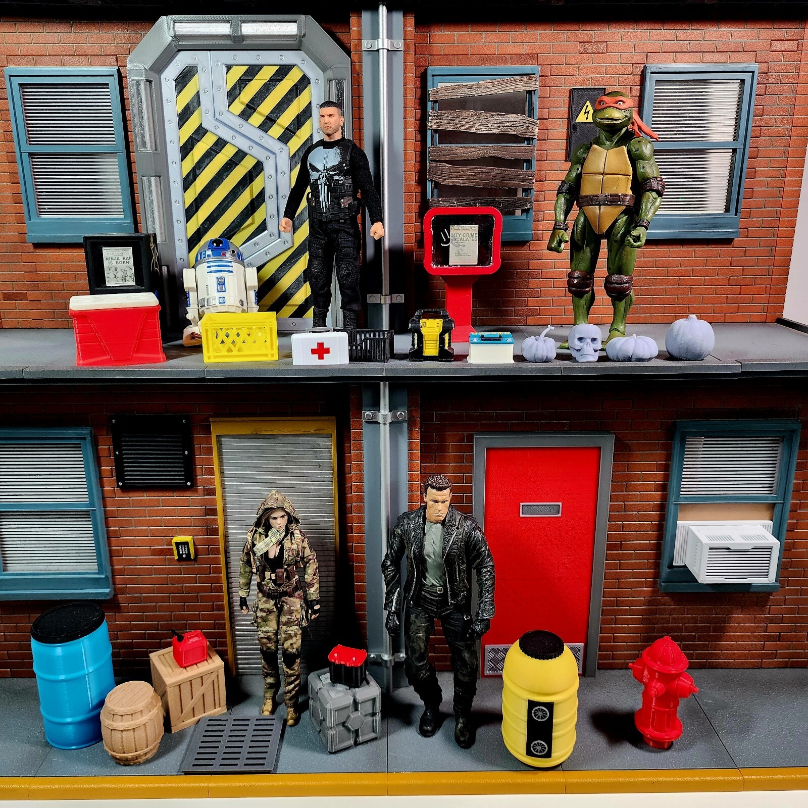 Boarded-Up Window Accessorie for NECA Diorama Street Scene and DIY Diorama Proje