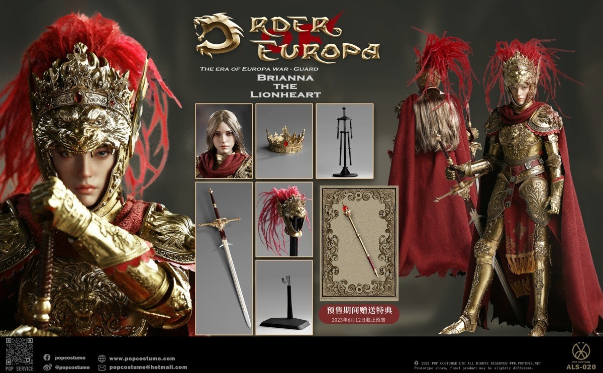 POP COSTUME THE ERA OF EUROPA WAR Lionheart Brianna 1/6 Figure 100% Fine Copper