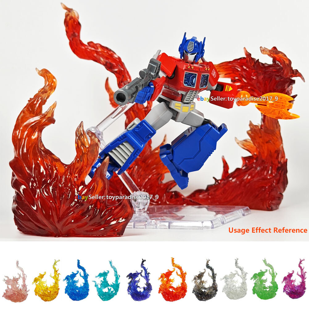Burning Flame Effect Action Base Stand For Bloks Transformers G1 4&Prime; Figure DIY