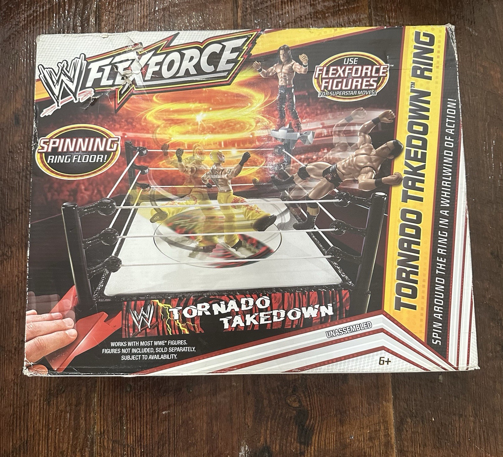 WWE Flex Force Tornado Takedown Wrestling Ring Factory New in Box / Box Has Wear