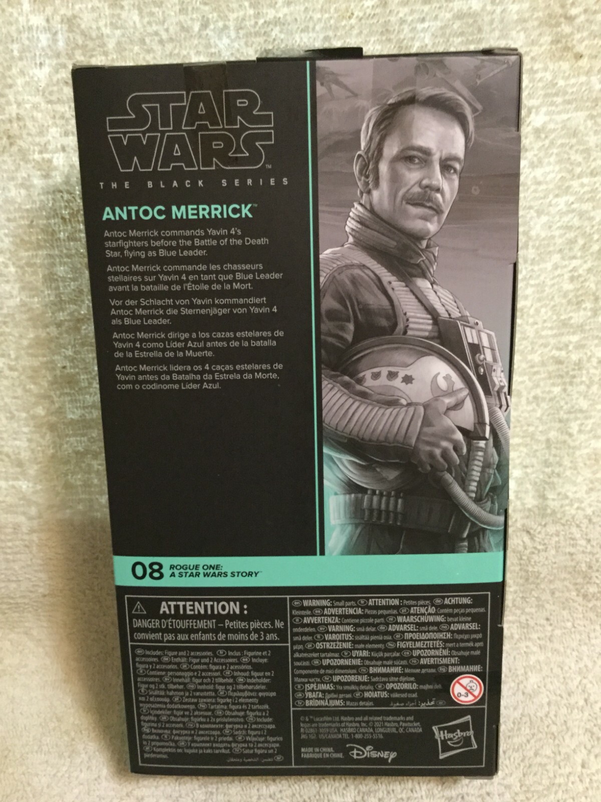 STAR WAR Antoc Merrick Black Rogue One Exclusive. 6&Prime; MOC Hasbro 2022 In Hand