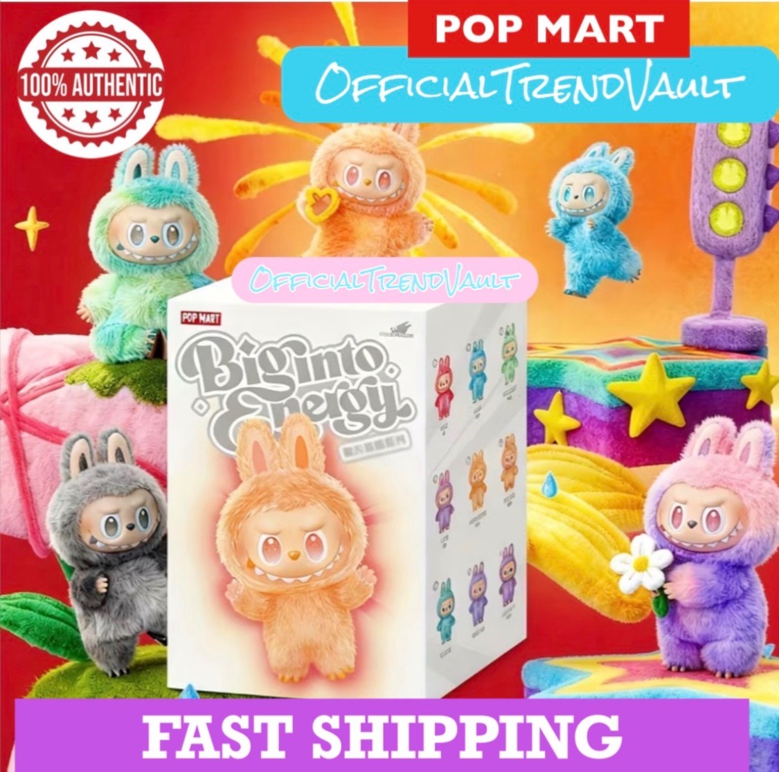 Labubu Big Into Energy Blind Box + 1 Free Labubu Outfit With Every Purchase!!