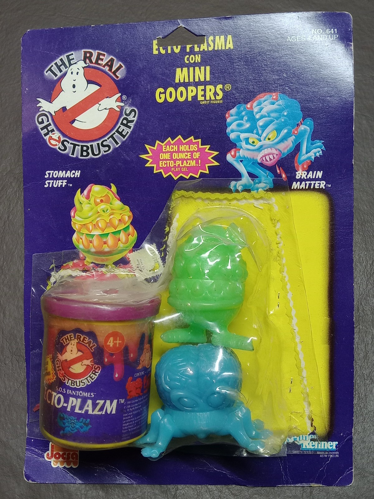 VINTAGE THE REAL GHOSTBUSTERS ECTO PLAZM W/ MINI GOOPERS JOCSA ARGENTINA CARD