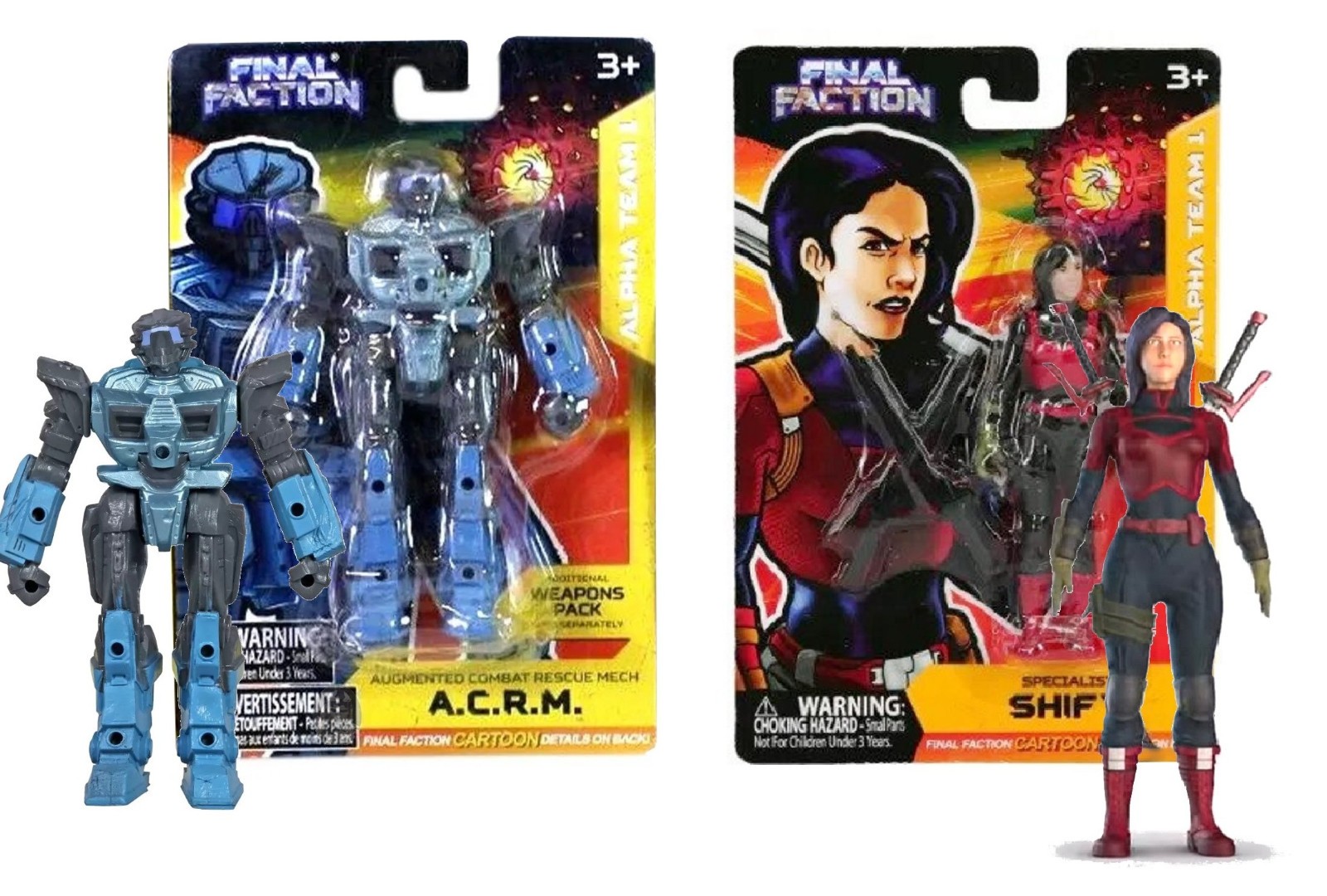 Final Faction Alpha Team 1 Shift & A.C.R.M. 4&Prime; Figures New in Package