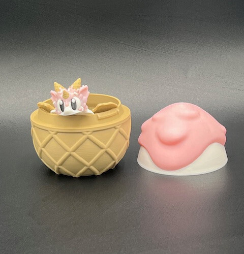 3D Printed Flexi Sugar Rush Dragon with Egg – 4&Prime; Articulated PLA Toy Gift
