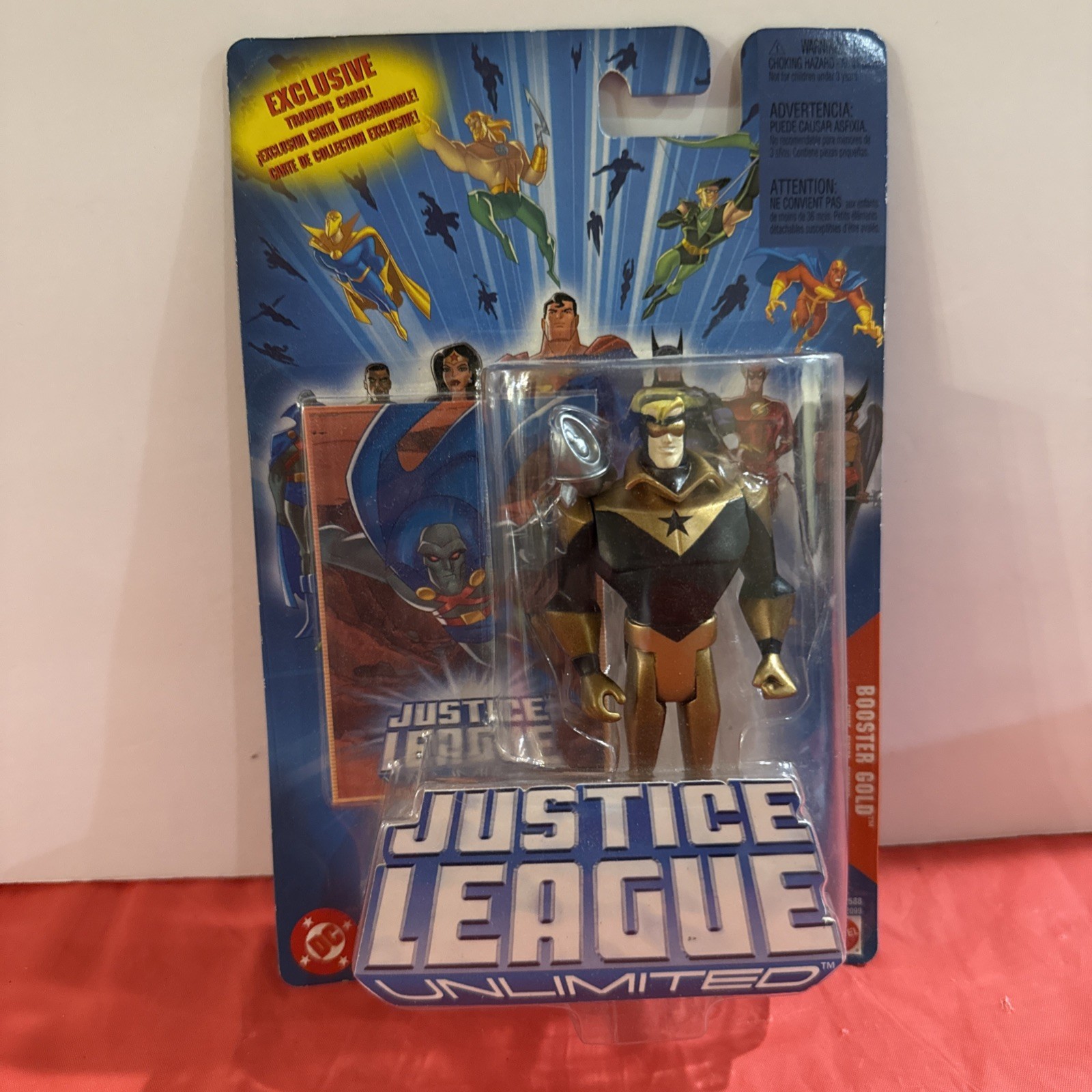 Booster Gold W Skeets Justice League Unlimited Blue Card 4&Prime; NIP JLA