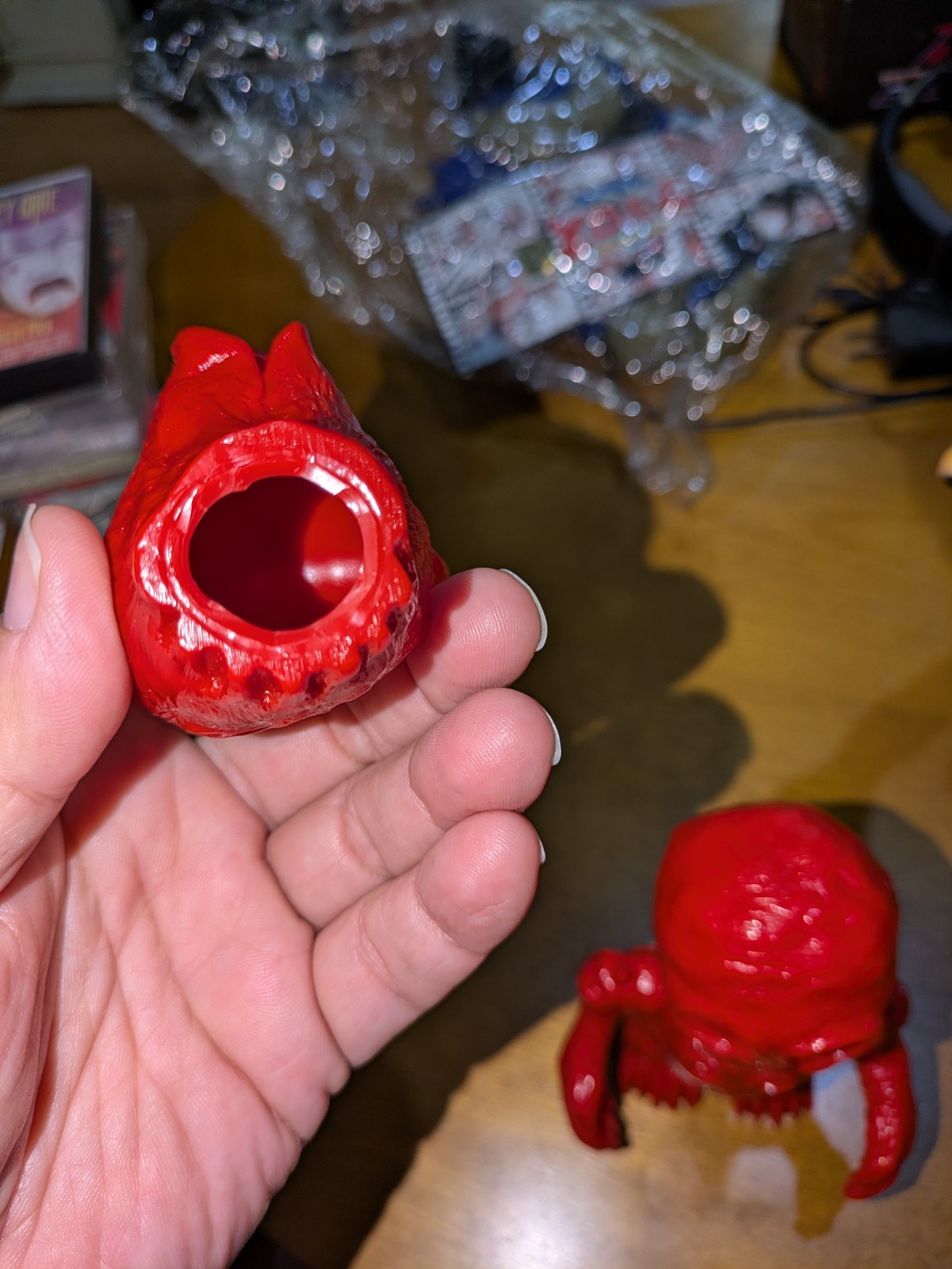 Skullboy Monsterfoot Creations Sofubi Blank Red w/ Extra Head Omake 1s Release