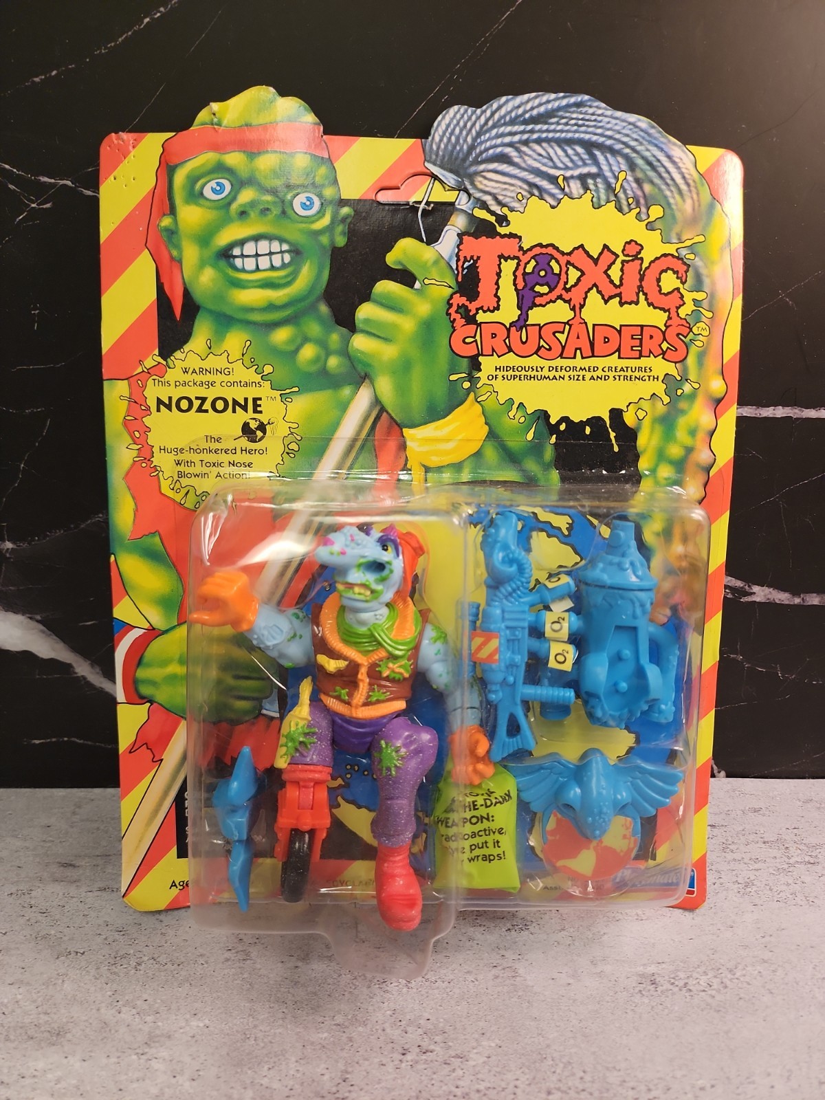 Vintage 1991 Playmates Toxic Crusaders Nozone Factory Sealed Crushed Bubble
