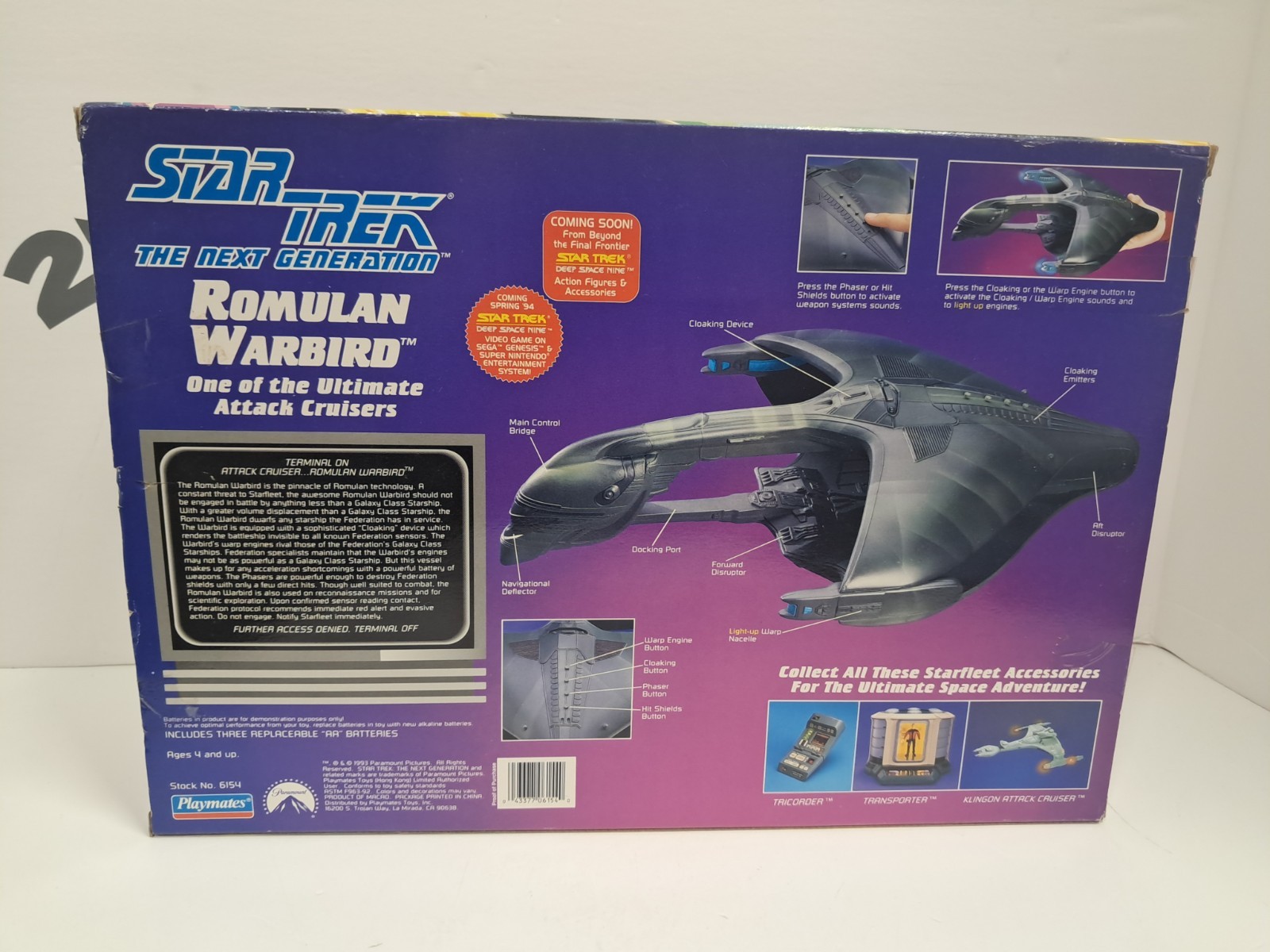 Star Trek The Next Generation – Romulan Warbird – No. 6154 Playmates 1993 – NEW