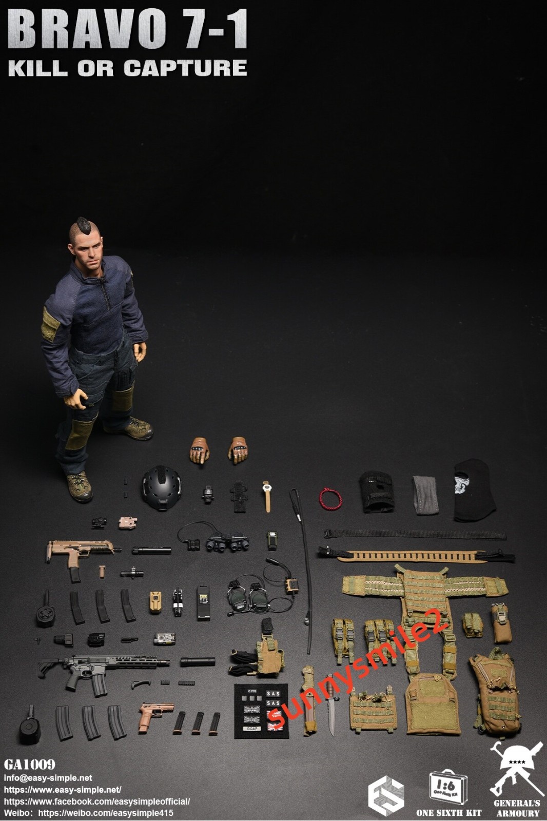 In Stock Easy&Simple ES 1:6 Scale BRAVO7 SAS SOAP Limited Edition (GA1009)