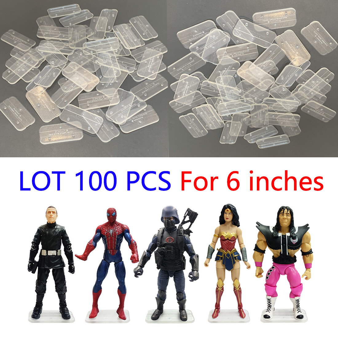 LOT 100 Display Stands BASE For 6 » Gi joe Marvel Legends MOTU DC Comic Figure K