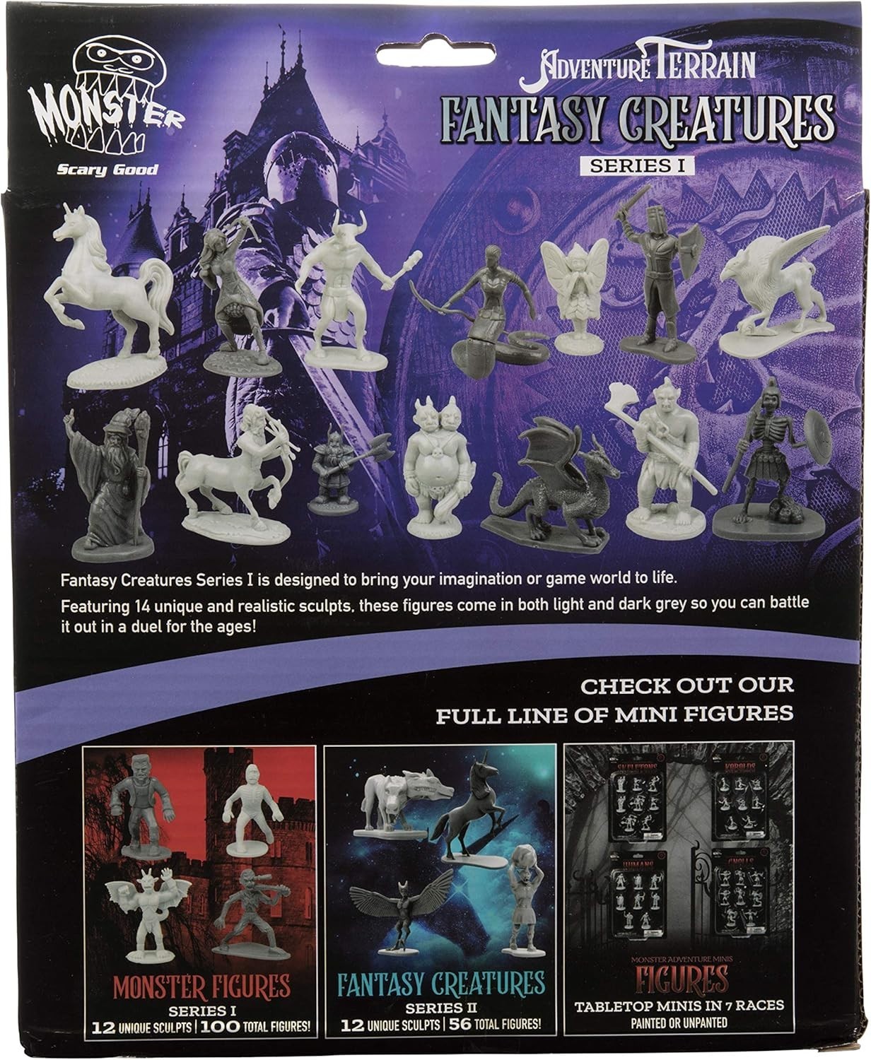 Imaginative 98pcs Miniature Creature Set – Dragons, Wizards, Orcs & More