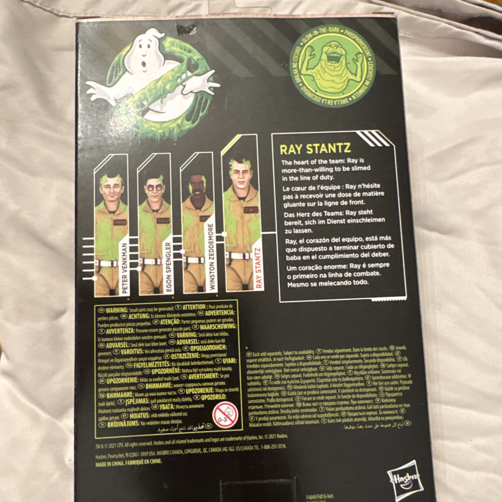 GHOSTBUSTERS (Ray Stantz) Plasma Series Glow in Dark Hasbro Action Figure (NIB)