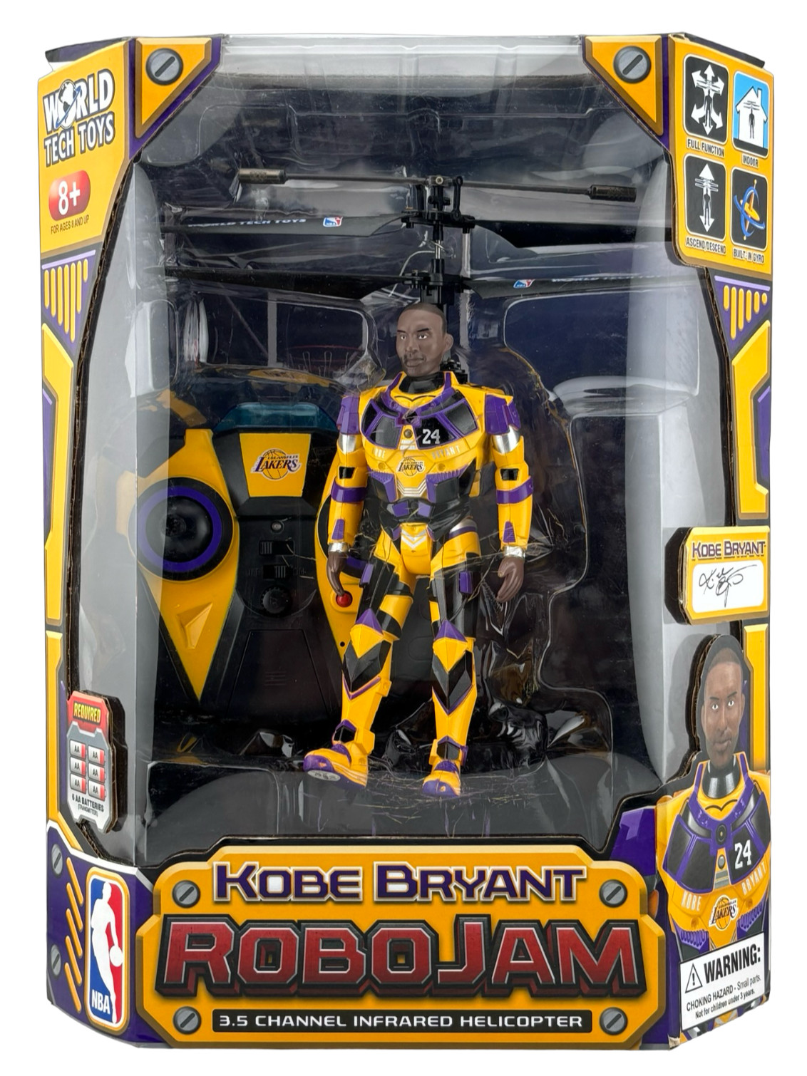 Kobe Bryant NBA RoboJam 3.5 Channel Infrared Helicopter Figure World Tech Toys